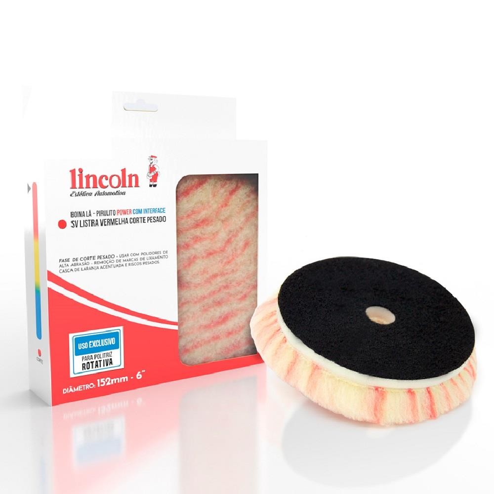 Boina de Lã Pirulito SV Corte Pesado com Interface 6 Polegadas Lincoln