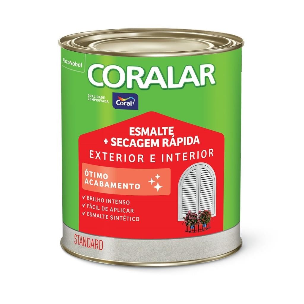 Tinta Esmalte Secagem Rápida Branco Coralar 900ml Coral
