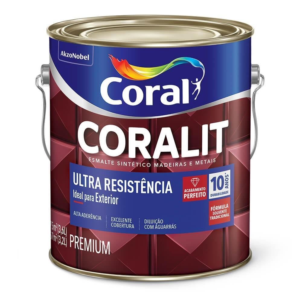 Coralit Ultra Resistência Alto Brilho Cinza Médio 3,6L Coral