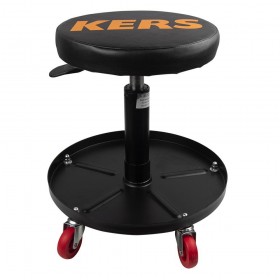 Banco Redondo com Rodízios e Bandeja de Ferramentas Kers