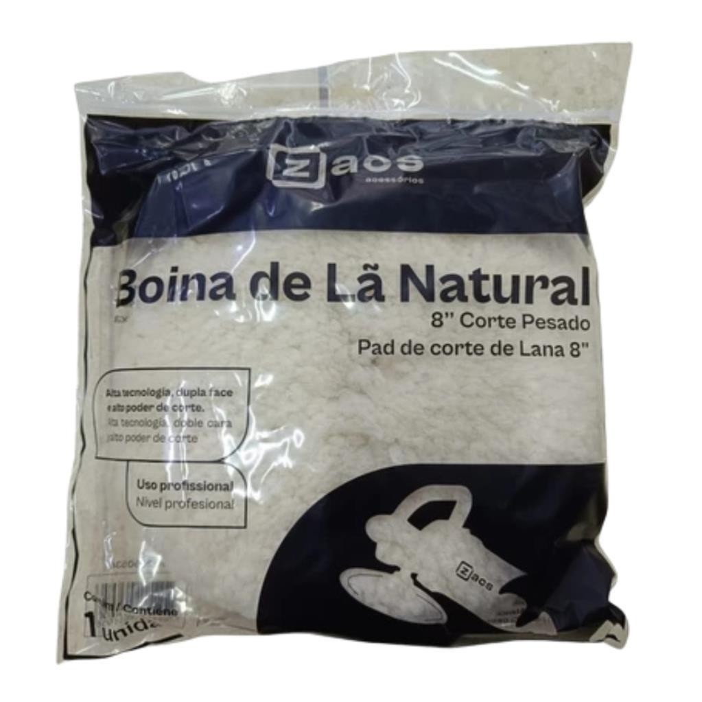 Boina Lã Dupla Natural Face 8" Zacs
