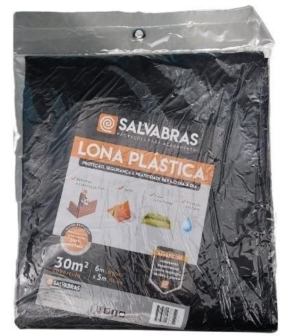 Lona Plástica Preta Proteção Reformas Obras 30m² Salvabras