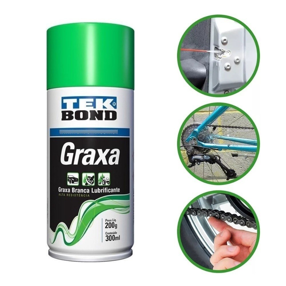 Graxa Branca Lubrificante em Spray Multiuso 300ml Tekbond