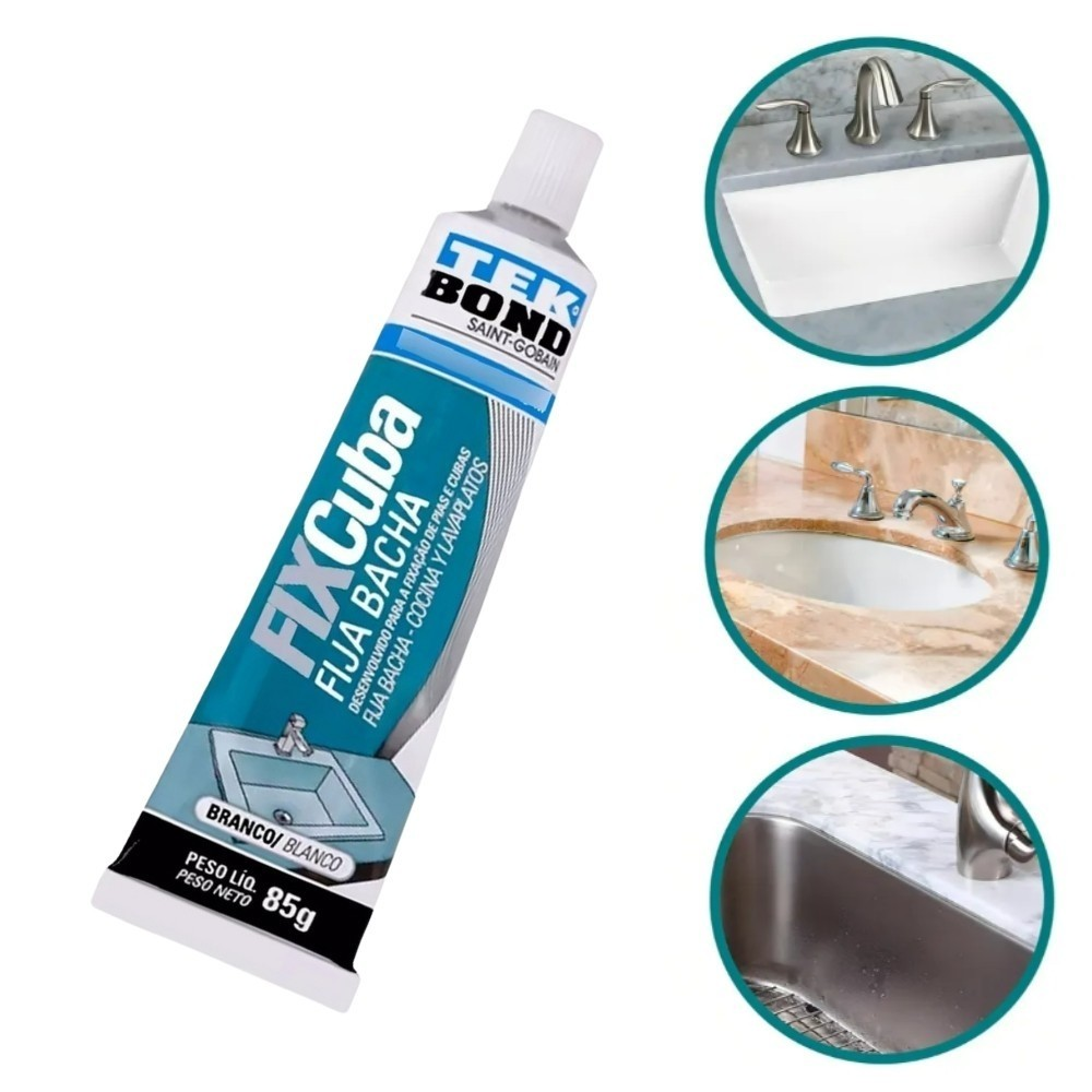 Fix Cuba Cola Adesivo Branco Pia Granito Inox 85g Tekbond