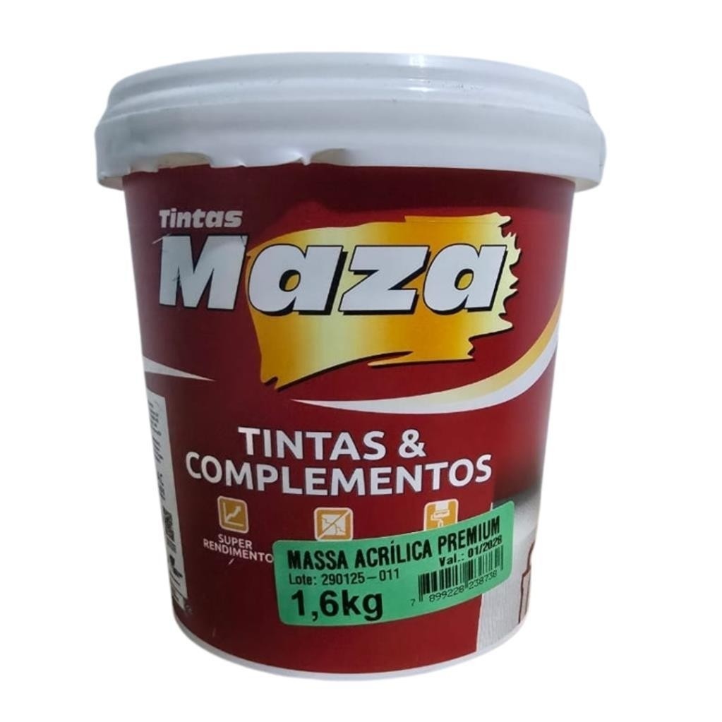 Massa Acrílica Parede Interna Externa 1,6kg Maza