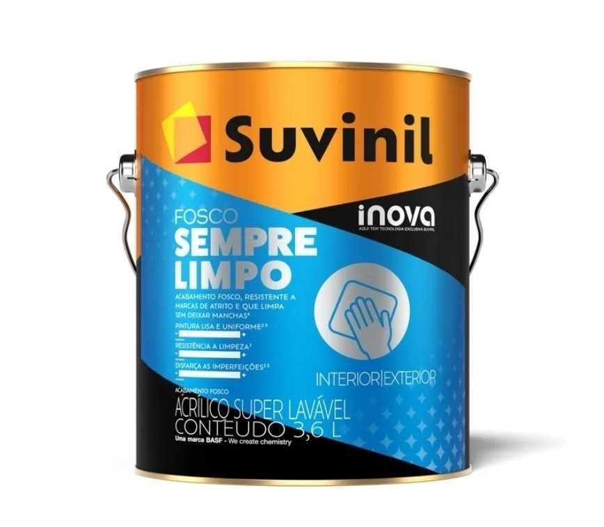 Tinta Branco Fosco Sempre Limpo Super Lavável 3,6l Suvinil