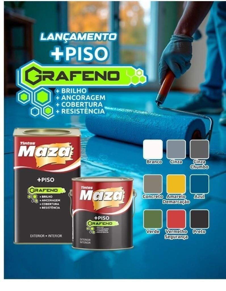 Tinta Piso Grafeno Mais Resistência Brilho Maza 18L Verde