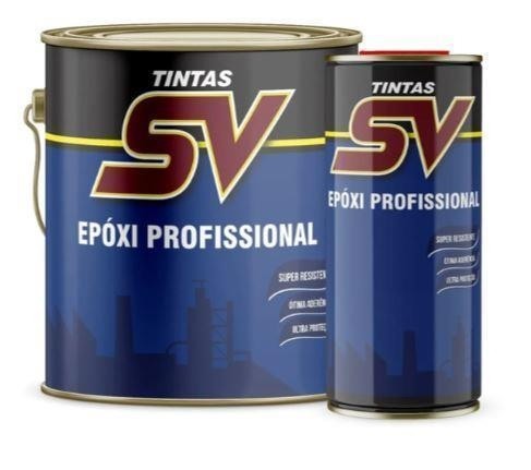 Kit Tinta Epóxi Profissional Piso Metal Madeira SV 3,6l Amarelo