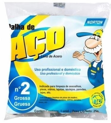 PALHA DE AÇO N-2 (GROSSA) NORTON - 1 UN