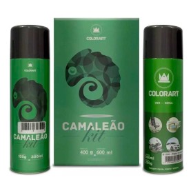 Tinta Spray Kit Camaleão Colorart Fundo + Efeito Verde