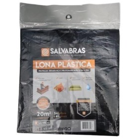 Lona Plástica Preta Proteção Reformas Obras 20m² Salvabras