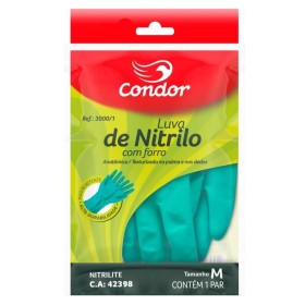 Luva Nítrilo Forro Segurança Antiderrapantes 3000/1 M Condor