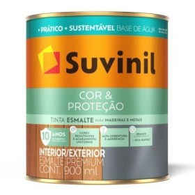 Tinta Esmalte Cor Proteção Base Água Acetinado Suvinil 900ml Preto