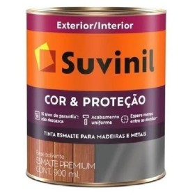 Tinta Esmalte Cor E Proteção Acetinado Solvente Suvinil 900ml Branco