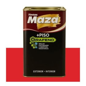 Tinta Piso Grafeno Mais Resistência Brilho Maza 18L Vermelho Segurança