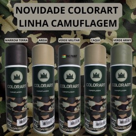 Tinta Spray Cor Caqui Camuflagem Uso Geral Colorart 300ml